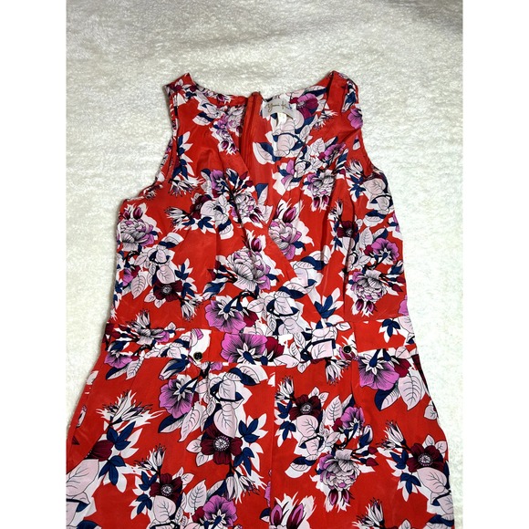 Yumi Kim Beautiful Red Floral 100% Silk Jumpsuit Size Large - Picture 3 of 6